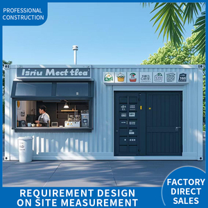 Renovación creativa de un solo contenedor, diseño y construcción de una tienda de contenedores de estructura de acero móvil, tienda de té de la leche - Product Image 3
