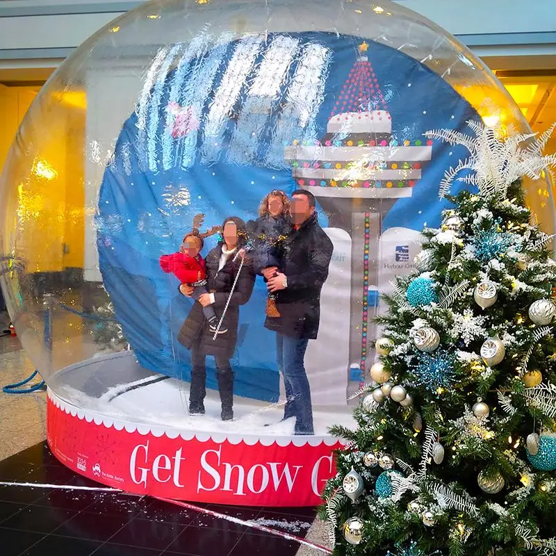 Гигантский надувной снежный шар, надувные гроты, взорвать Снежный шар, аренда, большой надувной Рождественский шар, снег