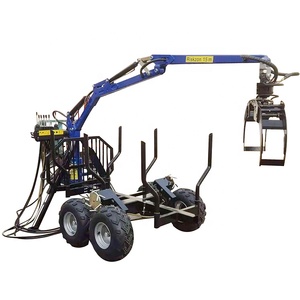 ATV Log Carrying Trailer with Crane Wood <strong>Timber</strong> Loader Firewood with Hydraulic Arm Grapple with CE - Product Image 1