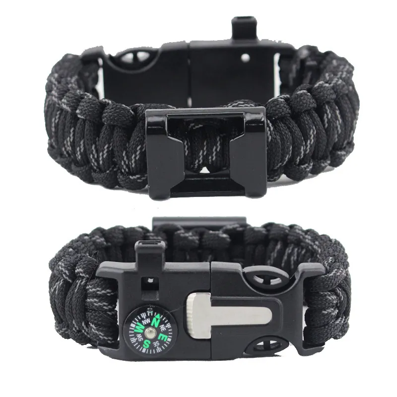 Orologio tattico da esterno regolabile accessori per bracciale Paracord di sopravvivenza con fibbia fibbia fibbia bracciale con coltello per fibbia