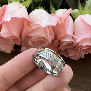 Tizti-cuerdas de guitarra de madera de cebra para hombre, anillos de titanio meteorito, venta al por mayor - Product Image 3