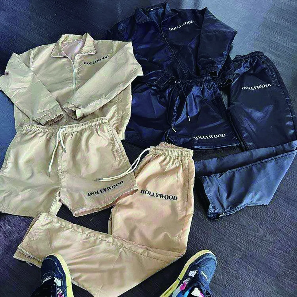 防風性と防水性のカスタムメンズ服ショートとジャケットジョガーセットトラックスーツウインドブレーカージャケット