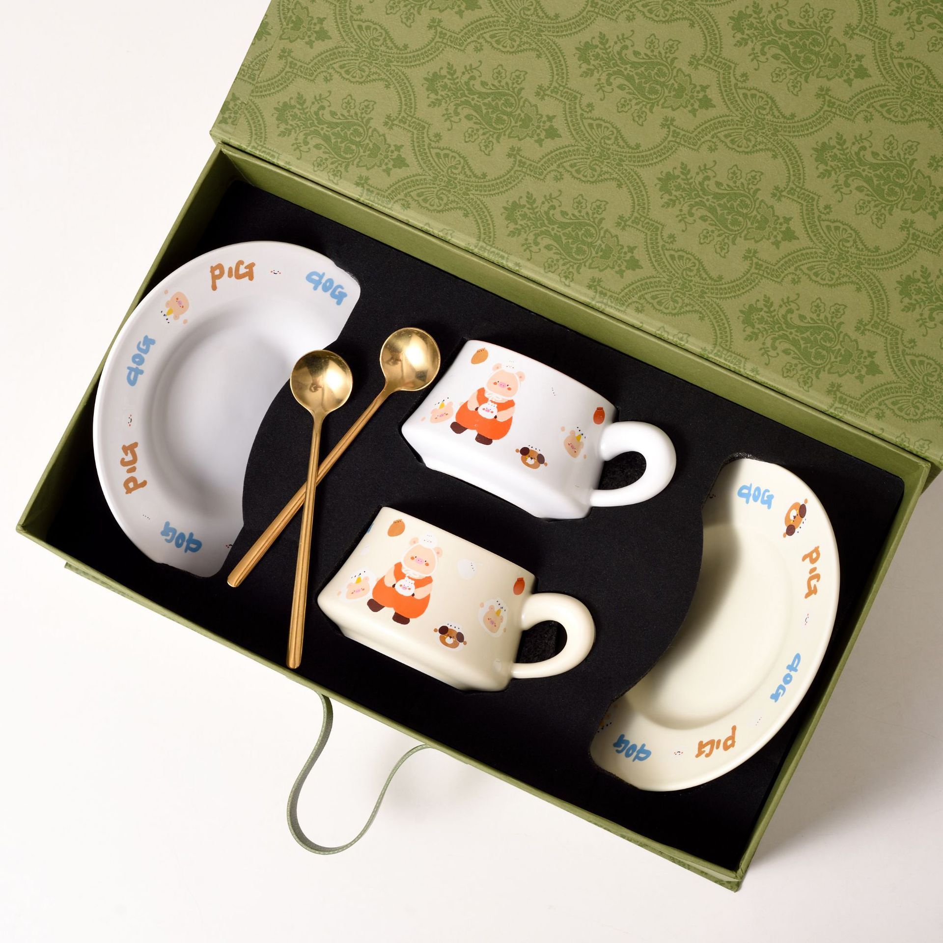 Coffret cadeau tasse paire de cochons mignons