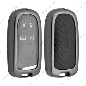 DM Carbon Fiber Car <strong>Key</strong> Cover Model for Jeep Chrysler 3 4 5 Buttons Cherokee <strong>Key</strong> Bag Car <strong>Key</strong> Case Holder Accessory Pouch Wallet - Product Image 2