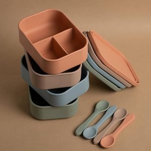 定制硅胶儿童午餐容器，带3个防漏隔间，儿童便当午餐盒 - Product Image 5