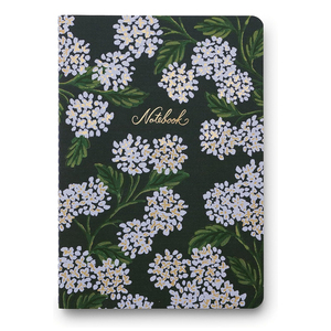 Cuadernos A5 de diseño bonito y personalizado, cubierta de papel de lona con tinta dorada, Hortensia recta, hermosa encuadernación de costura de sillín - Product Image 5