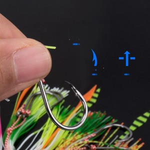 Toptan yapay jig yem yardımcı kanca ile silikon ipek etek çift yardımcı yavaş jig kanca ahtapot taklit seti - Product Image 4