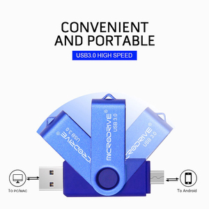 Wholesale Type C USB 3.0 <strong>Flash</strong> Drive 2 in 1 OTG Rotating Mini Metal USB Drive 8G 16G 32G 64G 128G Swivel Pendrive for Gifts - Product Image 2