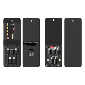 Leather Luxury Multi-function Sim Card Pin <strong>Usb</strong> Type C Adapter 28Cm Phone Date Cable Storage Box <strong>Set</strong> <strong>for</strong> <strong>Iphone</strong> - Product Image 4