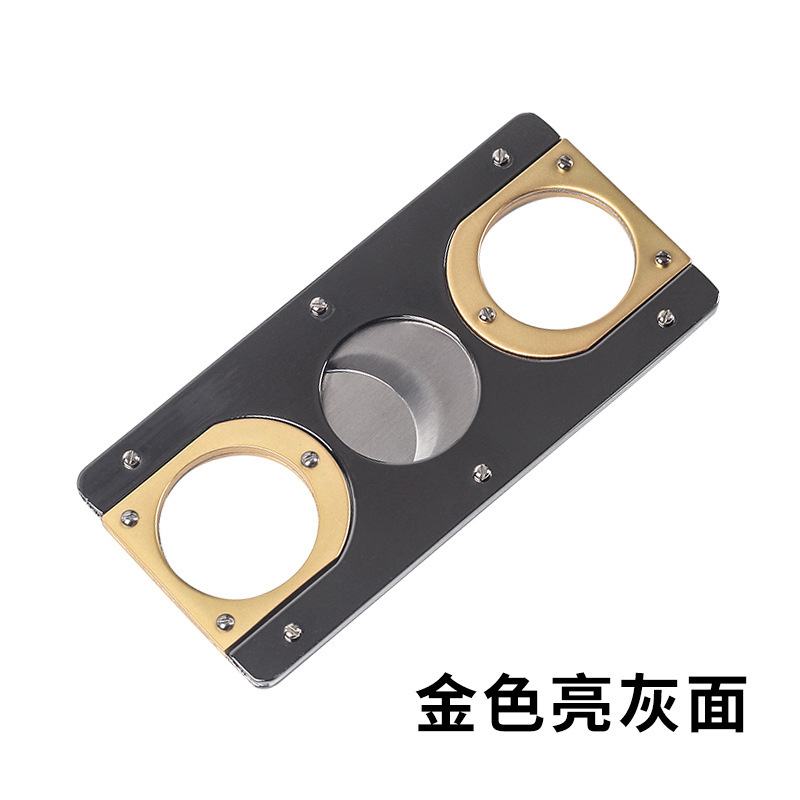 No logo, gold and glossy gray finish
