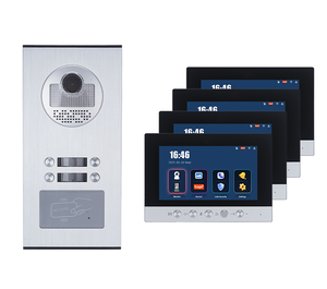 Directo de fábrica, sistema de videoportero impermeable de 7 pulgadas, intercomunicador multifamiliar de 4 botones, cámara a Color, timbre con cable Tuya - Product Image 1