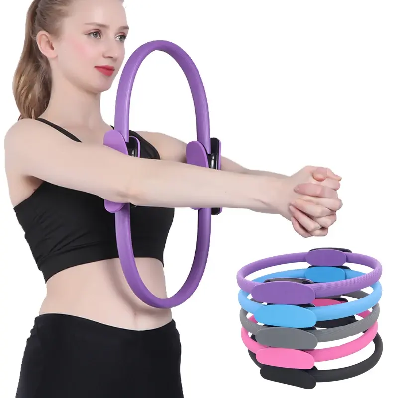 Venta al por mayor hogar doble color estiramiento suave hula fitness ejercicio Círculo Mágico Yoga Pilates anillo