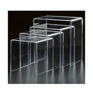 Modern Design Mirror Bent Glass Coffee <strong>Table</strong>, Lucite <strong>Nesting</strong> <strong>Table</strong>, Perspex Side <strong>Table</strong> <strong>End</strong> <strong>Table</strong> Sets - Product Image 1