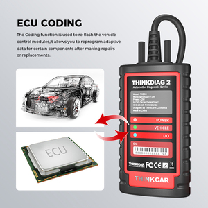 THINKCAR Thinkdiag 2 OBD2 Scanner supporto può protocolli FD adatti per G-M marchio di auto libero software completo 16 funzioni Reset codice ECU