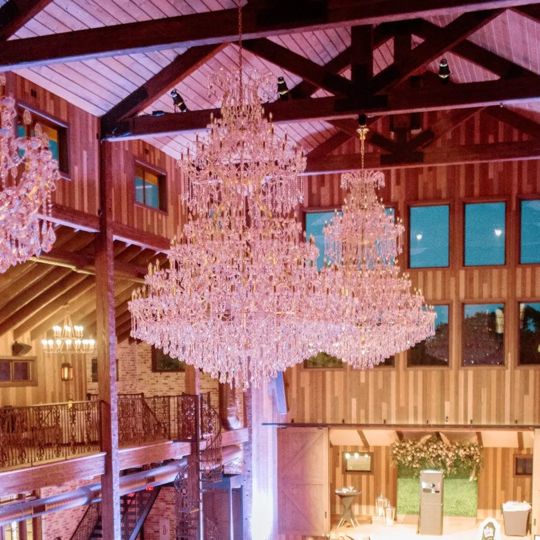 Lampu gantung kristal K9 besar dekorasi pernikahan ruang perjamuan lampu gantung Maria teman Hotel kustom