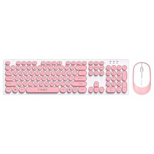 Combo de ratón y teclado inalámbrico TF770 2.4GH, colorido ratón ultrafino USB104keys para ordenador portátil Oficina Mujer - Product Image 3