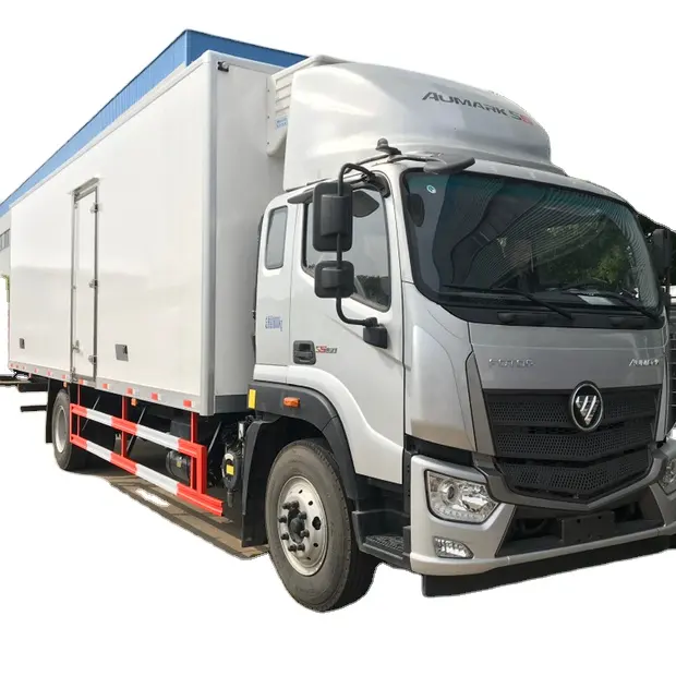 Foton Forland Rhd Gekoelde Container Frp Materiaal Capaciteit Bevroren Vis Transport Truck