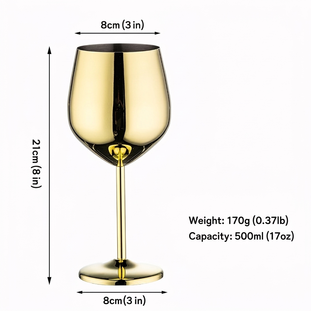 550ml red wine glass-gold
