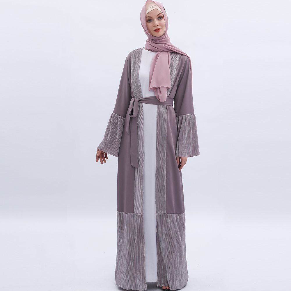 Women's Long Sleeve Maxi Dress Muslim Ramadan dress cardigan Arab outfit Islamic Arabic Style Casual Dress 9501