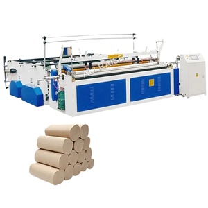 Buona qualità semi-automatica jumbo roll riavvolgimento carta igienica che fa la macchina per il taglio della macchina e la goffratura - Product Image 4