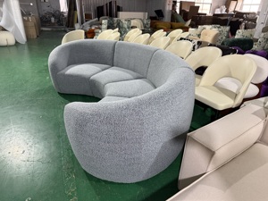迪森家具u型弧形地板沙发现代豪华沙发意大利组合天鹅绒模块化客厅弧形沙发沙发 - Product Image 5