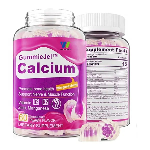 OEM ODM 1000mg Calcium Citrate Gummies Vitamin D3 K2 Magnesium Zinc Boron Manganese-Vitamins Supplements