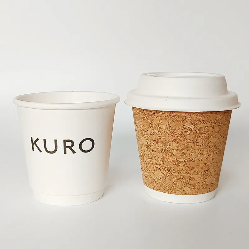 Biodegradabile stile eco-friendly stampato tazza di carta da caffè artigianale bevanda di carta accetta con il Logo 4oz 8oz 10oz 12oz 16oz 20oz