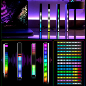 ไฟ LED 16บิต RGB ควบคุมเสียงสำหรับรถกระบะไฟจังหวะรถกระบะเปิดใช้งานด้วยเสียงสำหรับงานปาร์ตี้ประเภทแบตเตอรี่