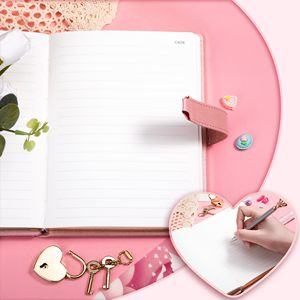 Entrega a tiempo y envío confiable, diario B6 personalizado de PU con cerradura y llave, cuaderno de contraseña de diario bloqueado de tapa dura con cerradura - Product Image 4