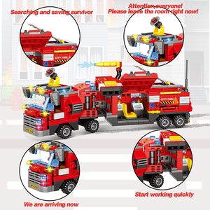 8 in 1 Mobile <strong>Command</strong> Center Fire Truck <strong>Building</strong> <strong>Blocks</strong> Sets 60374 City Fire Fighting Rescue Team DIY Assemble Bricks - Product Image 3