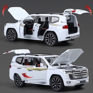Hakiki yetki 1/24 70th Land Cruiser LC300 alaşım araba modeli ses ışık koleksiyonu ile çocuk oyuncak - Product Image 5