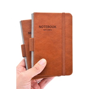 <strong>Customized</strong> Faux Leather Hardcover Small Notebook 2-Pack 3.5&quot; X 5.5&quot; Pocket Notebook Black <strong>Mini</strong> Journal Thick <strong>Paper</strong> <strong>Notepad</strong> - Product Image 1