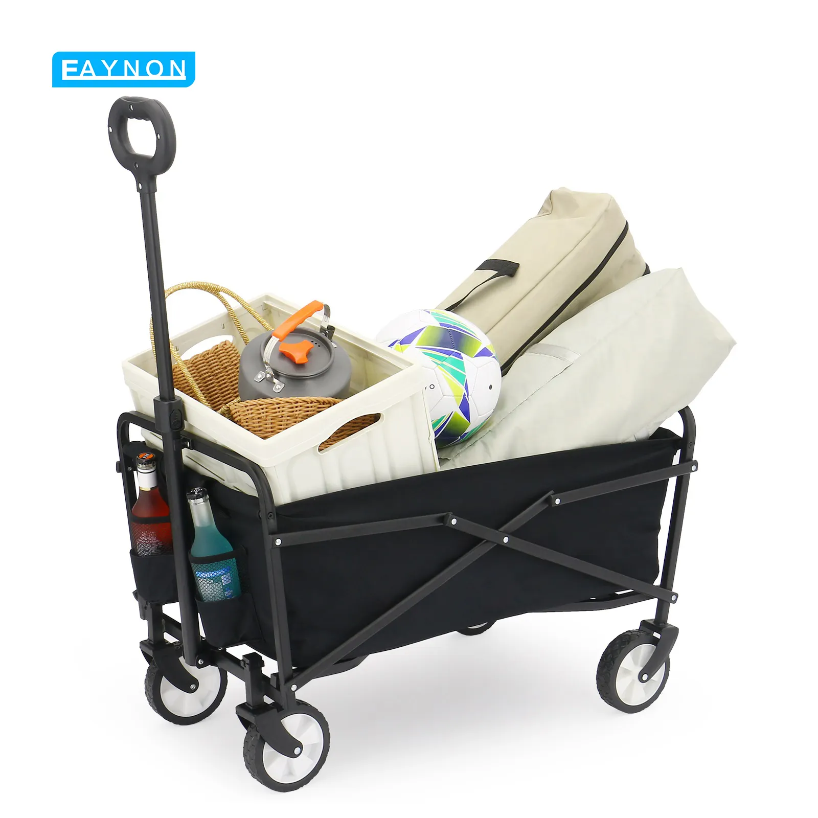 Eaynon Outdoor Tuin Kar Strand Trolley Camping Inklapbare Opvouwbare Wagen Karren