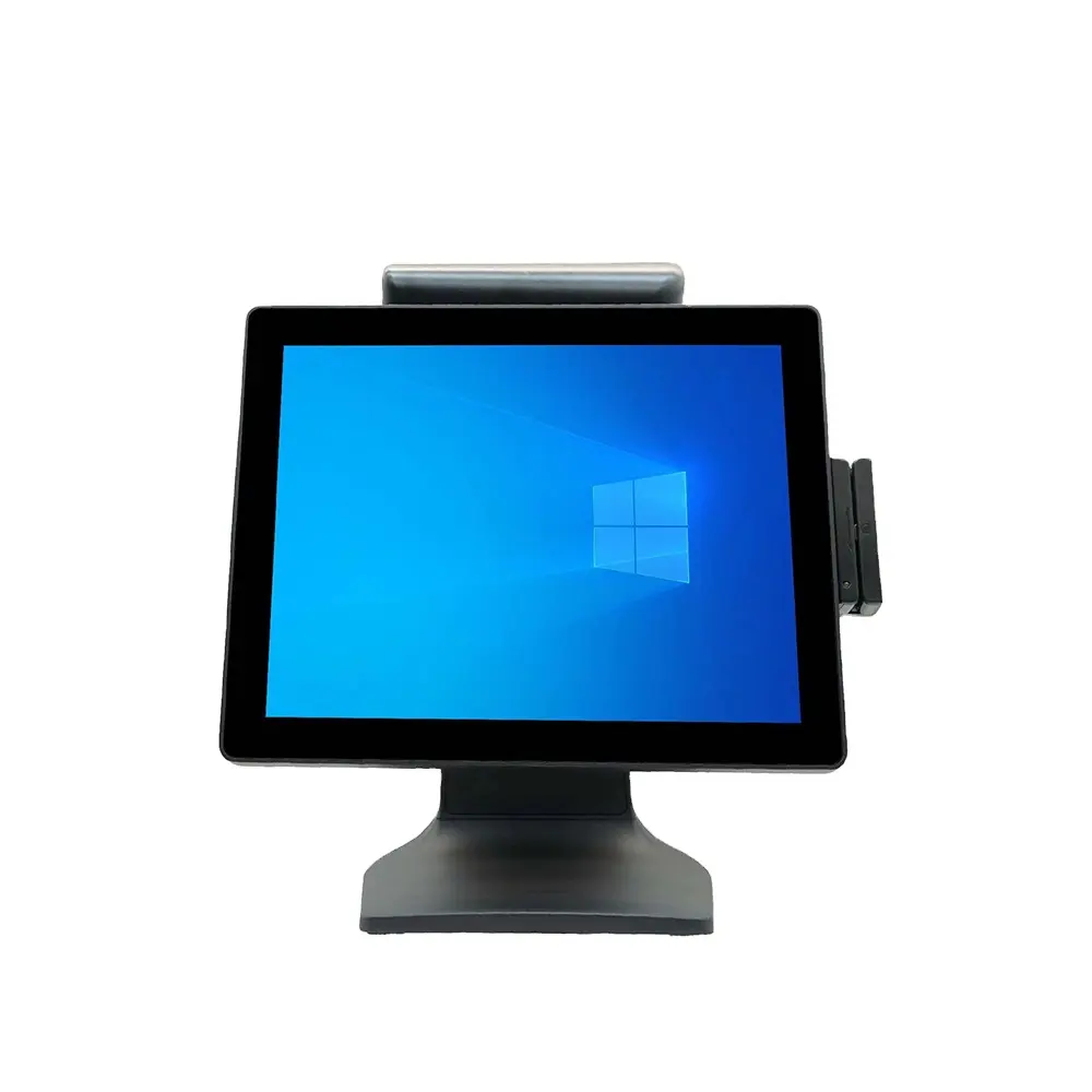 Laiwiit 15 Inch Touchscreen Pos Terminal Systeem Aio Pos Kassier Register Met Msr Kaartlezer 9.7 Inch Tweede Douanescherm