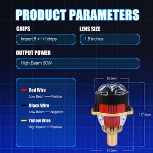 Bi LED 1.8 นิ้ว 130W RHD/LHD 12V 10000LM 6000K IP68 รถ mini led ไฟหน้าหมอก bi led โปรเจคเตอร์เลนส์ Dual เลเซอร์ - Product Image 4