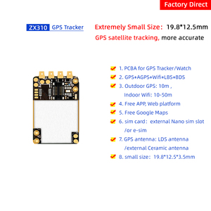 超迷你GPS跟踪器PCBA模块ZX310 GPRS Wifi跟踪芯片用于人汽车车辆免费平台网络应用19.8x12.5mm - Product Image 2