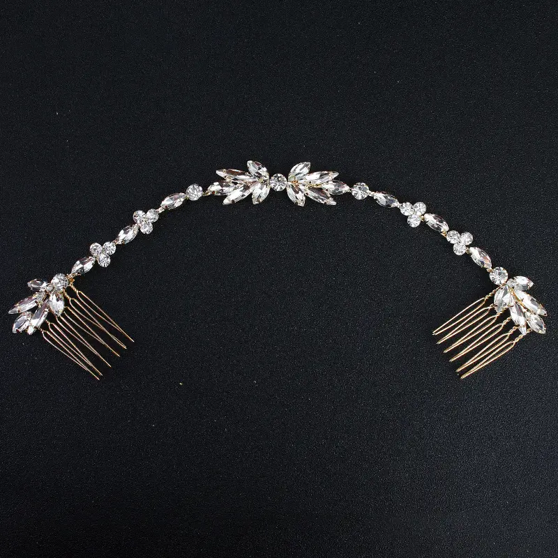 HY huanhuan chignon coiffure couvre-chef cristal fleur style peigne à cheveux à la chaîne douce mariée