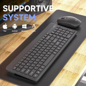 USB Wireless 2.4GHz Compact <strong>Keyboard</strong> <strong>Mouse</strong> Combo Kit Multifunctional Ergonomic Wireless <strong>Keyboard</strong> <strong>Mouse</strong> for Desktops &amp; Laptops - Product Image 2