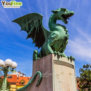 Youfine Tùy Chỉnh Kích Thước Màu Sắc Thiết Kế Trang Trí Sân Vườn Cuộc Sống Kích Thước Màu Xanh Lá Cây Phương Tây Bằng Đồng Rồng Điêu Khắc - Product Image 6