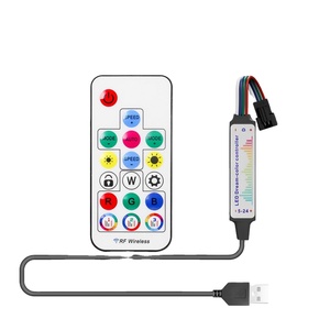 WS2813 Smart RGBIC SPI LED-Dimmer-Controller 17 Tasten RF Remote Music USB 4Pin 5V 2048Pixel LED-Controller - Product Image 1