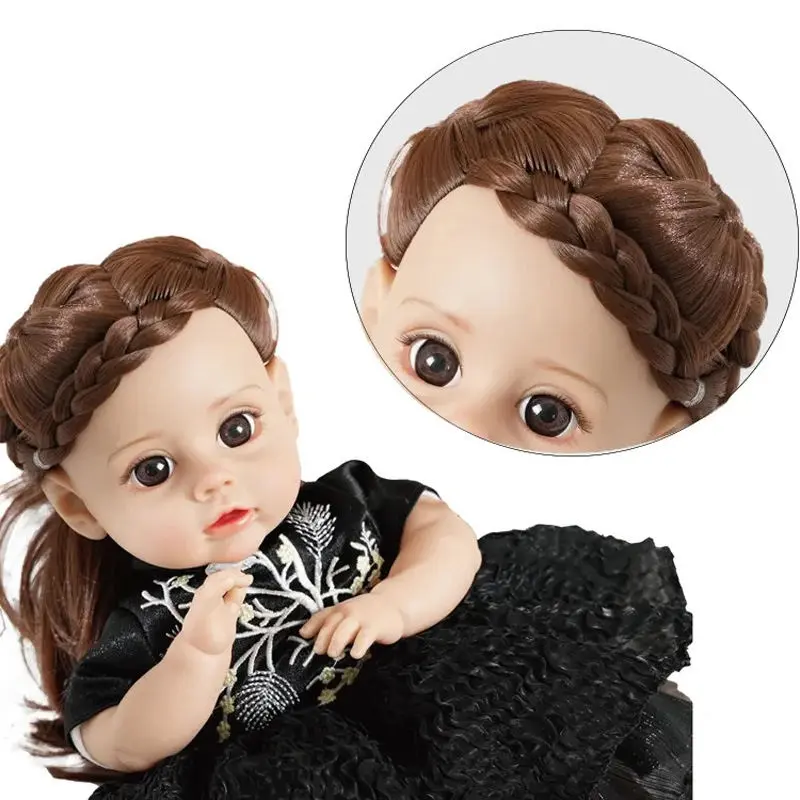14 Inch Muneca Reborn bonecas realistas vinil reborn bonecas de algodão corpo simulação bebê recém-nascido renascimento boneca (Six-tone IC)