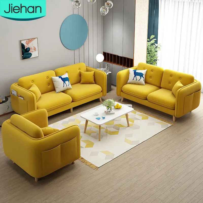 Venda quente sala minimalista clássico design moderno elegante único tamanho grande tecido madeira quadro sofá conjunto móveis para casa