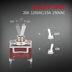 30A 12VDC SPST2ピントグルスイッチオンオフ2ウェイ12V防水メタルヘビーデューティートグルスイッチ、ブーツラバーカバー付き - Product Image 3