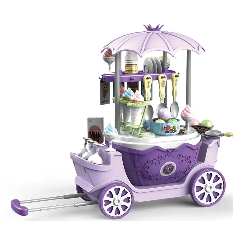 69PCS DIY 4 en 1 carrito de helados juguetes educativos juego de rol juguetes para niños
