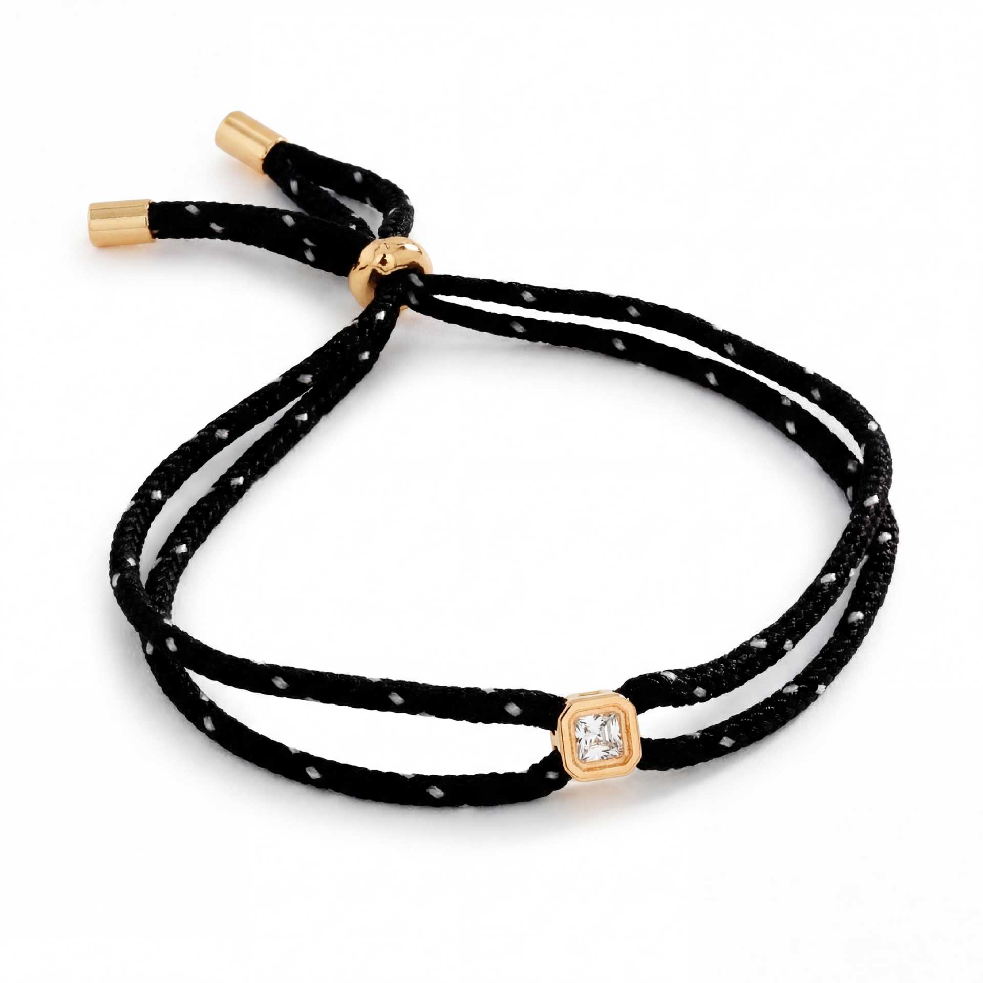 Black diamond square bracelet