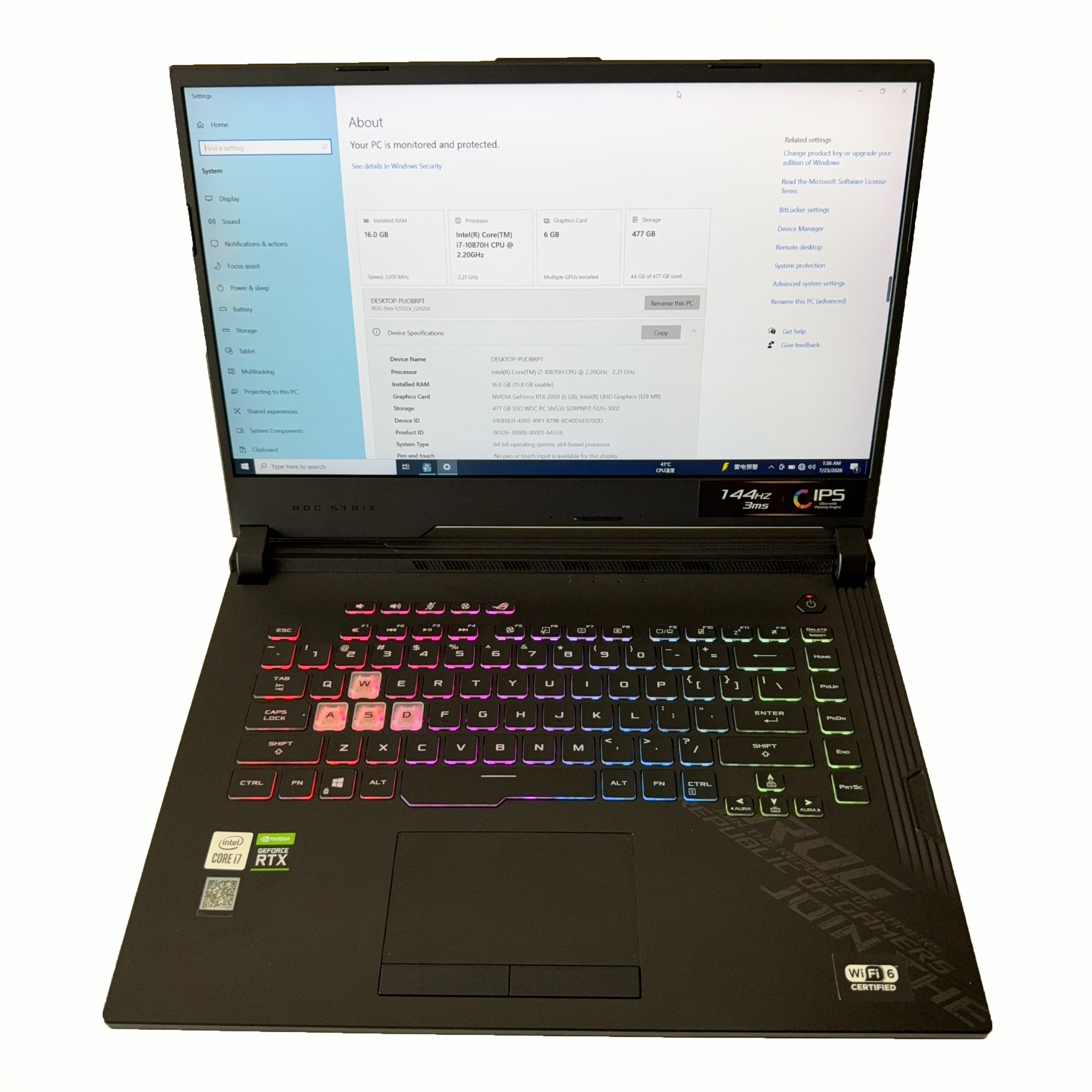 Para Asus ROG Strix G512LV