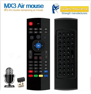 MX3 Air Mouse retroilluminato 2.4G RF tastiera Wireless T3 telecomando intelligente con microfono vocale per Android TV Box - Product Image 2