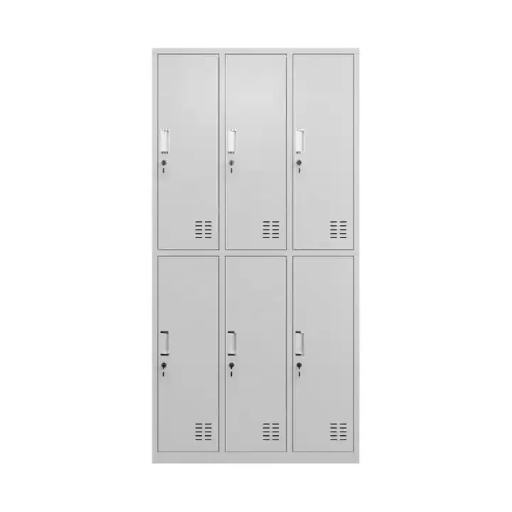 خزانة سكن المدرسة عالية الجودة متعددة الأبواب معدنية 6 مقصورة خزانة السلامة