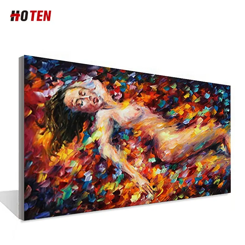 Pintura al óleo pintada a mano para mujer joven, pintura al óleo moderna, lienzo abstracto