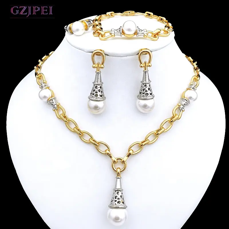 Ewelry-joyería brasileña de oro de 24K, conjunto de boda